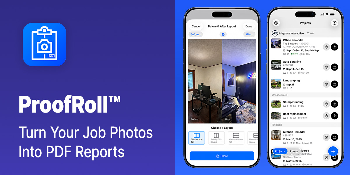 ProofRoll. Turn your job photos into PDF reports.